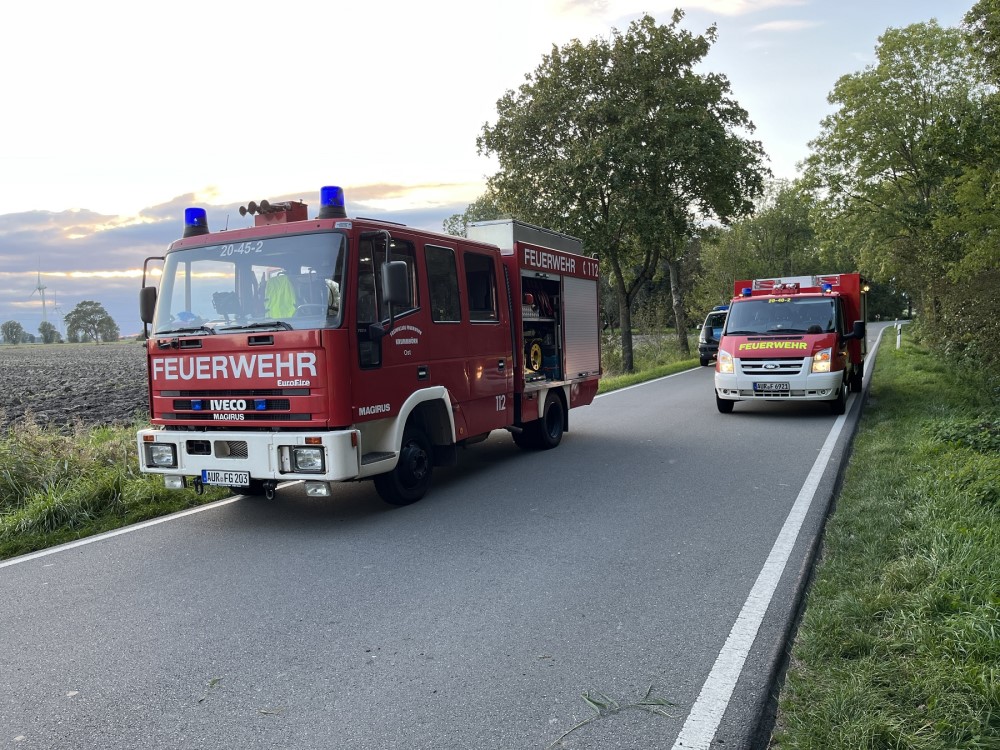 Feuerwehr - Krummhörn - Motorradunfall in Uttum